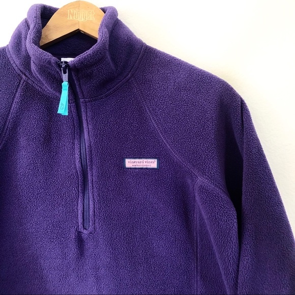 Vineyard Vines Tops - Vineyard Vines purple & aqua fleece 1/4 zip up